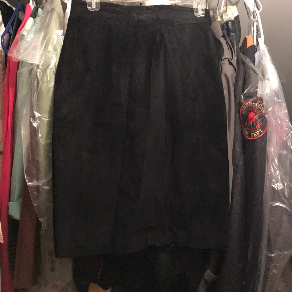 Black suede skirt